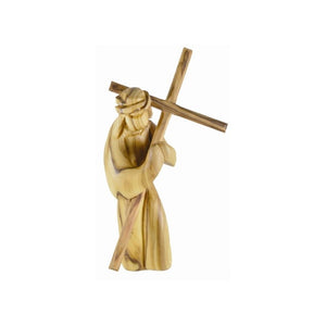 14cm Hand Carved Statue of Christ Carrying His Cross
