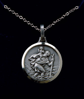 Silver Plated St Christopher Necklace