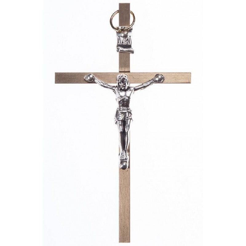 10cm Brass Metal Crucifix