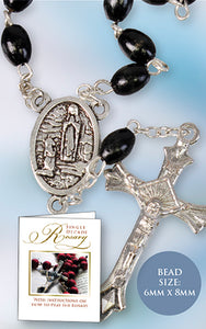 Single Decade Wood Rosary - Black