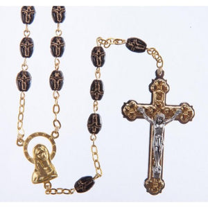 Gold Plated Rosary with Crucifix Imprint