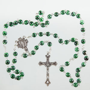 Green Glass Rosary Beads