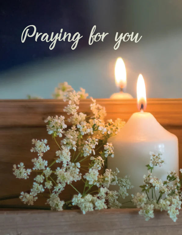 Praying for You Card - Candle/Cow Parsley