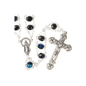 Black Glass 'Ladder' Rosary Beads