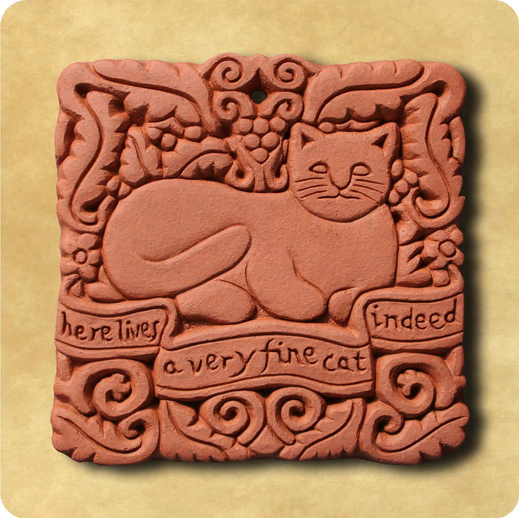 Decorative Tile - Here Lives a Fine Cat